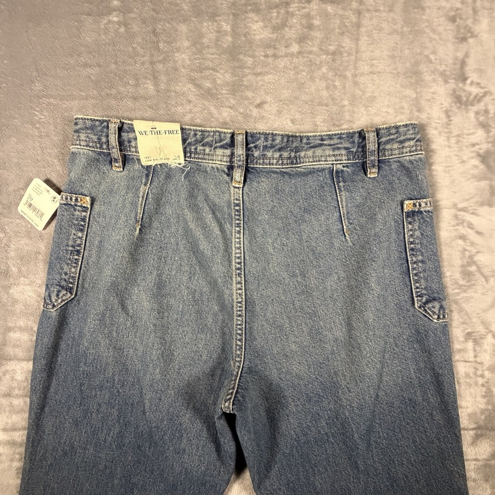 Free People Izzy Flare Jeans Women's 29 Blue Denim Flat Back Raw Distressed Hem - Picture 11 of 16